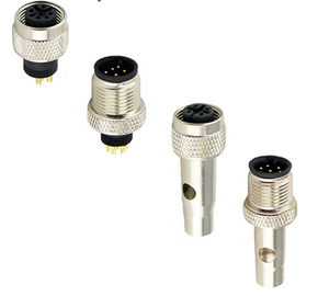 DIP solder circular waterproof 8 PIN M12 Panel mount straight PCB automative connector