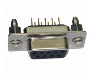 Υποδοχή 9 DP υπο- θηλυκός συνδετήρας Δ καρφιτσών, 90 βαθμού ηλεκτρικός αρσενικός συνδετήρας 9 καρφιτσών Δ υπο-